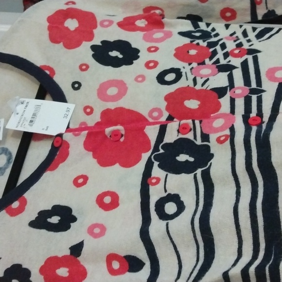 Cooperative Nordstrom floral blue and pink button down cardigan Sz Small - Picture 16 of 17